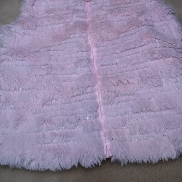 Little Girls Faux Fur Pink Sparkly Vest Size 2 T - Picture 5 of 10